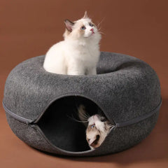 3-in-1 Interactive Cat Bed, House, & Tunnel