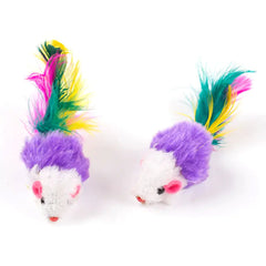 Feathered Fleece Mouse Cat Toys